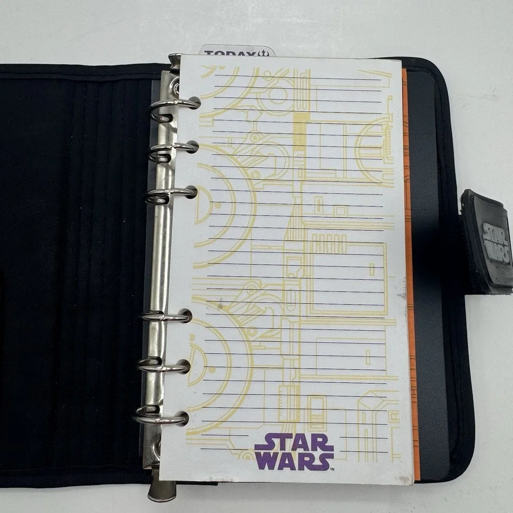 Vtg 90s Mead Star Wars Embroidered Yoda Planner Agenda Organizer Binder Nylon